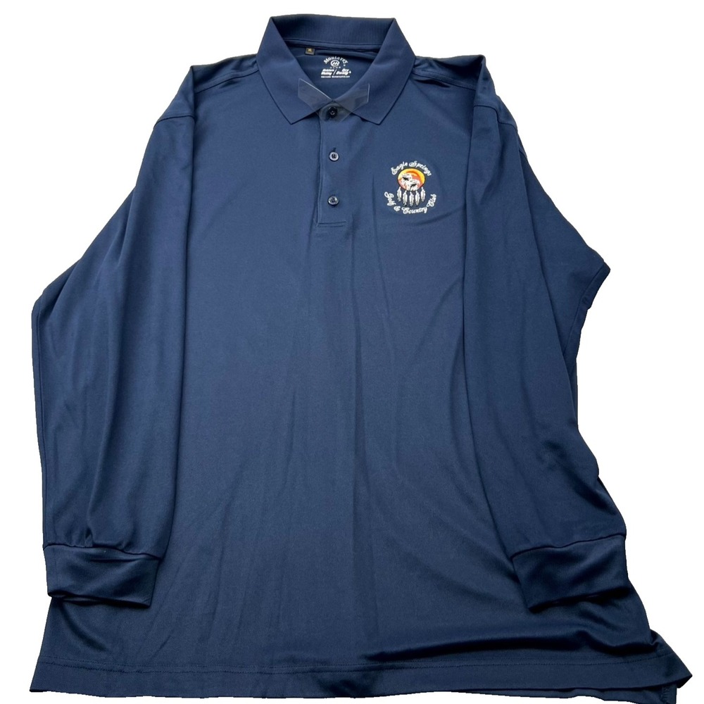 Monterey Club Rugby Shirt Mens XL Blue Dry Swing Eagle Springs Golf & Country